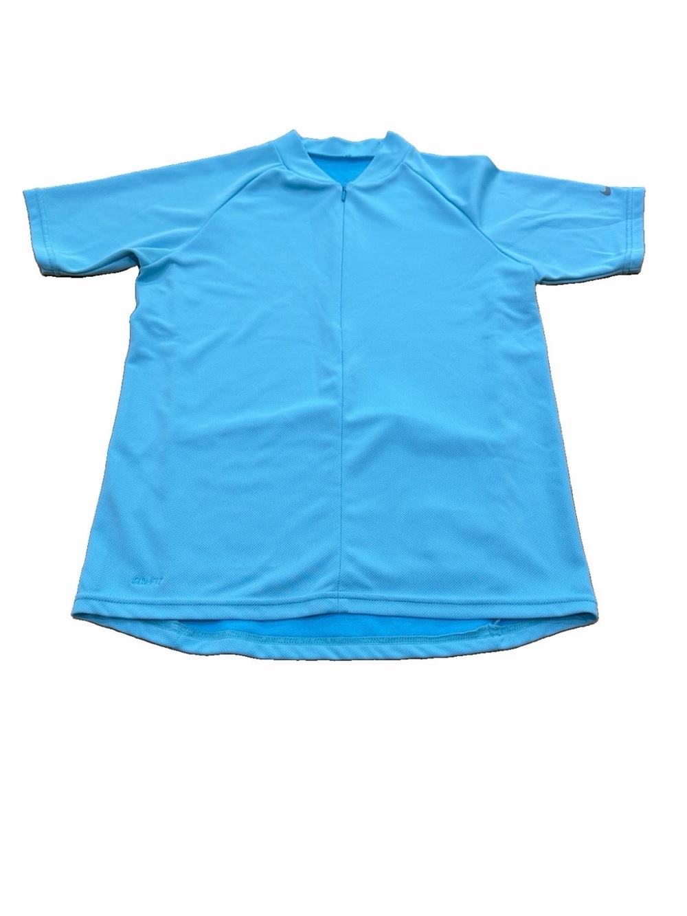 Vintage 2007 Nike Dri-Fit Cycling Jersey Light Blue Back Pockets Women’s S